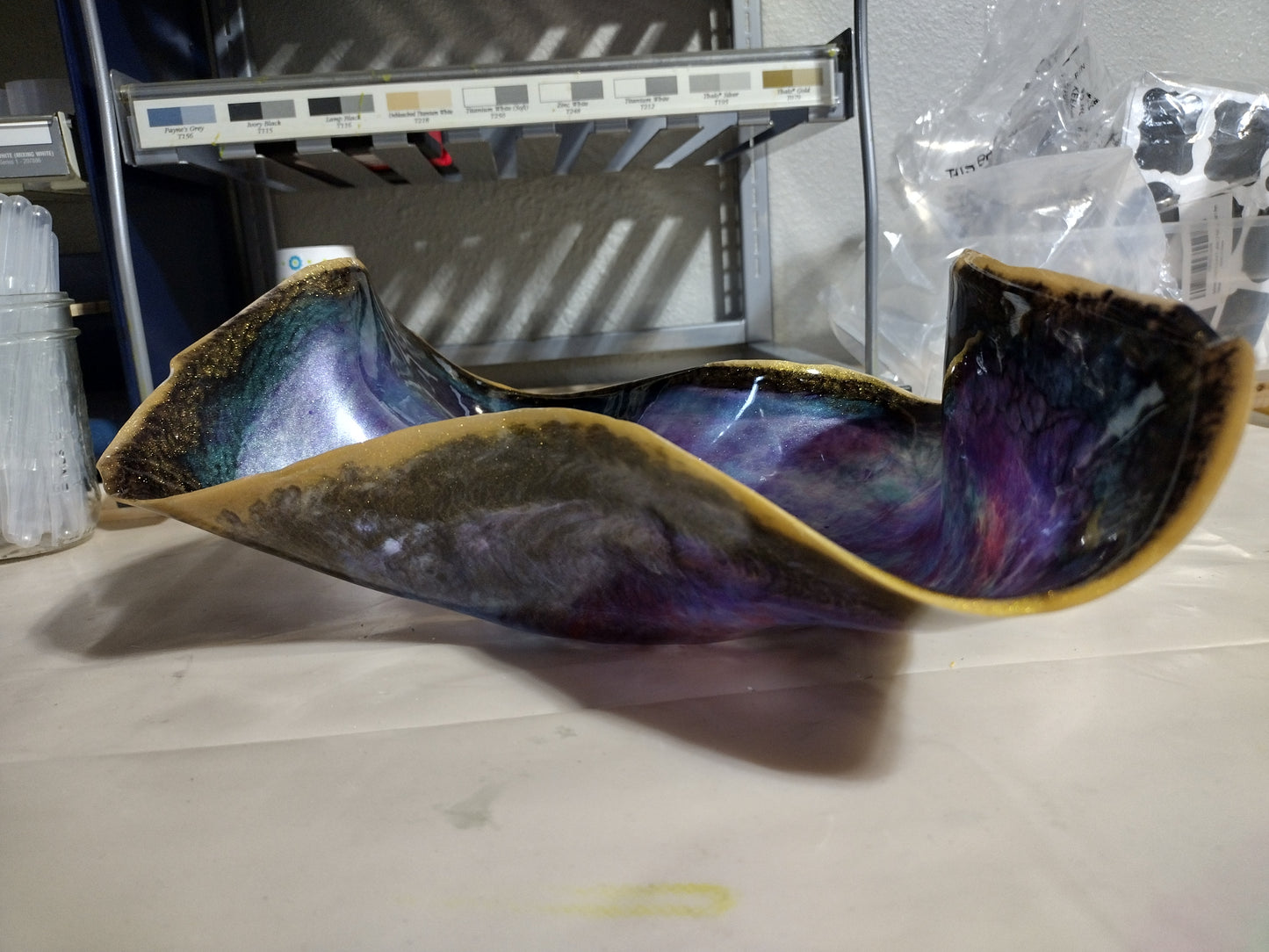 Colorful Cosmic Resin Bowl