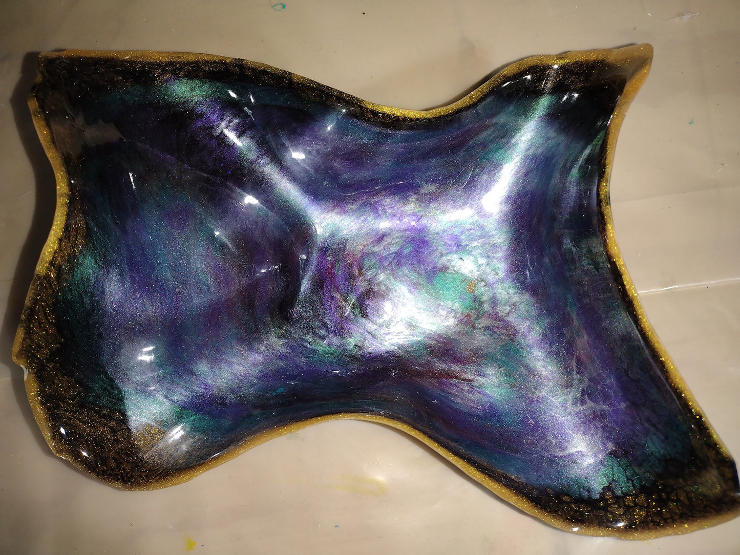 Colorful Cosmic Resin Bowl